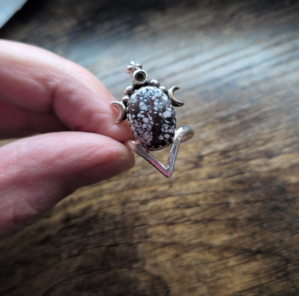 Silver Wild Horse Jasper Stone Ring - Picture 10 of 14